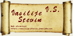 Vasilije Stevin vizit kartica